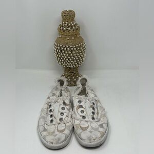 Coach Beige and White Monogram Distressed Casual Sneakers- LOVED! - Shabby Chic